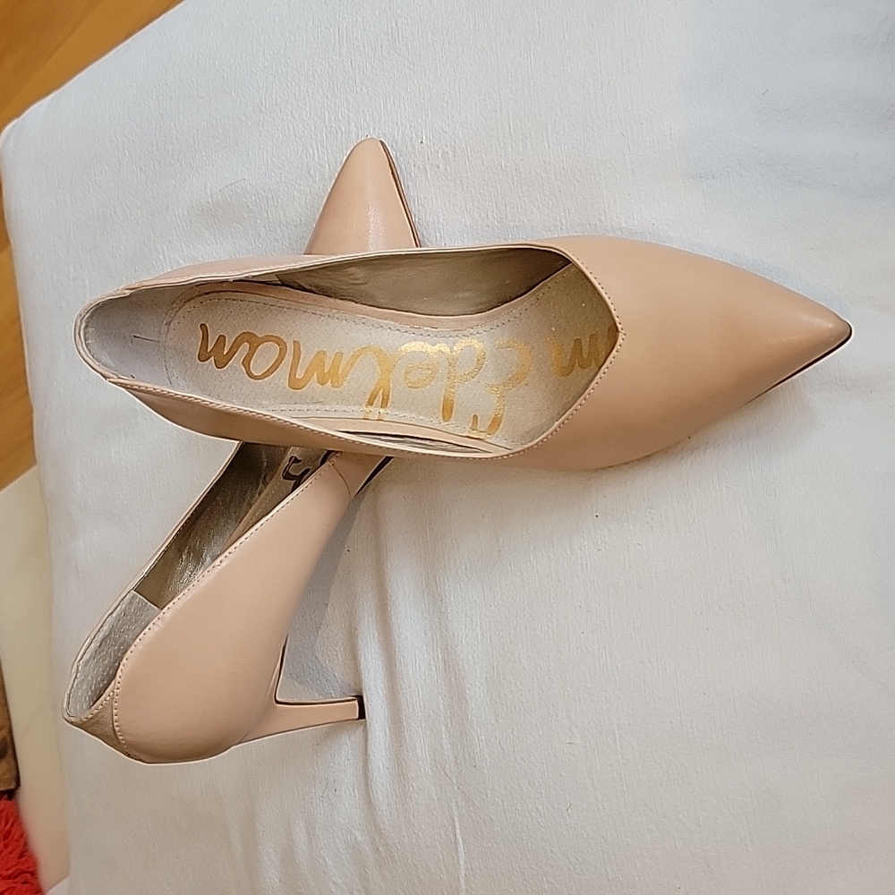 Sam Edelmam 3" nude heels, leather